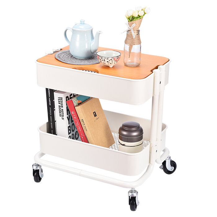 Melody House 2Tier Utility Rolling Cart with Cover Board Wayfair Canada
